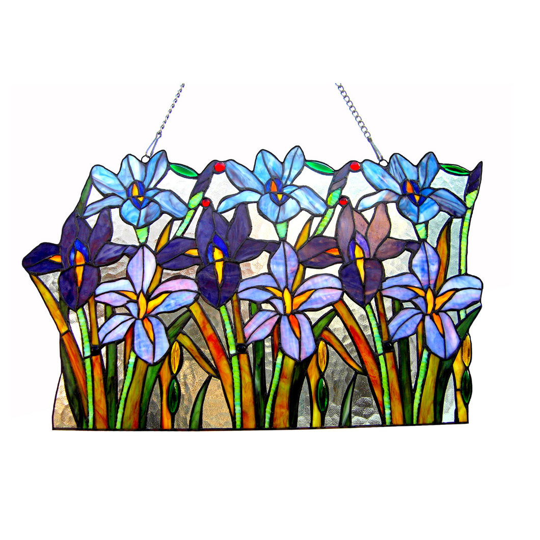 RADIANCE goods Iris Stained Glass Window Panel 24