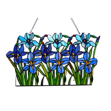 Load image into Gallery viewer, RADIANCE goods Iris Stained Glass Window Panel 24&quot;x15&quot;
