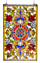 Load image into Gallery viewer, RADIANCE goods Victorian Stained Glass Window Panel 20&quot;x32&quot;
