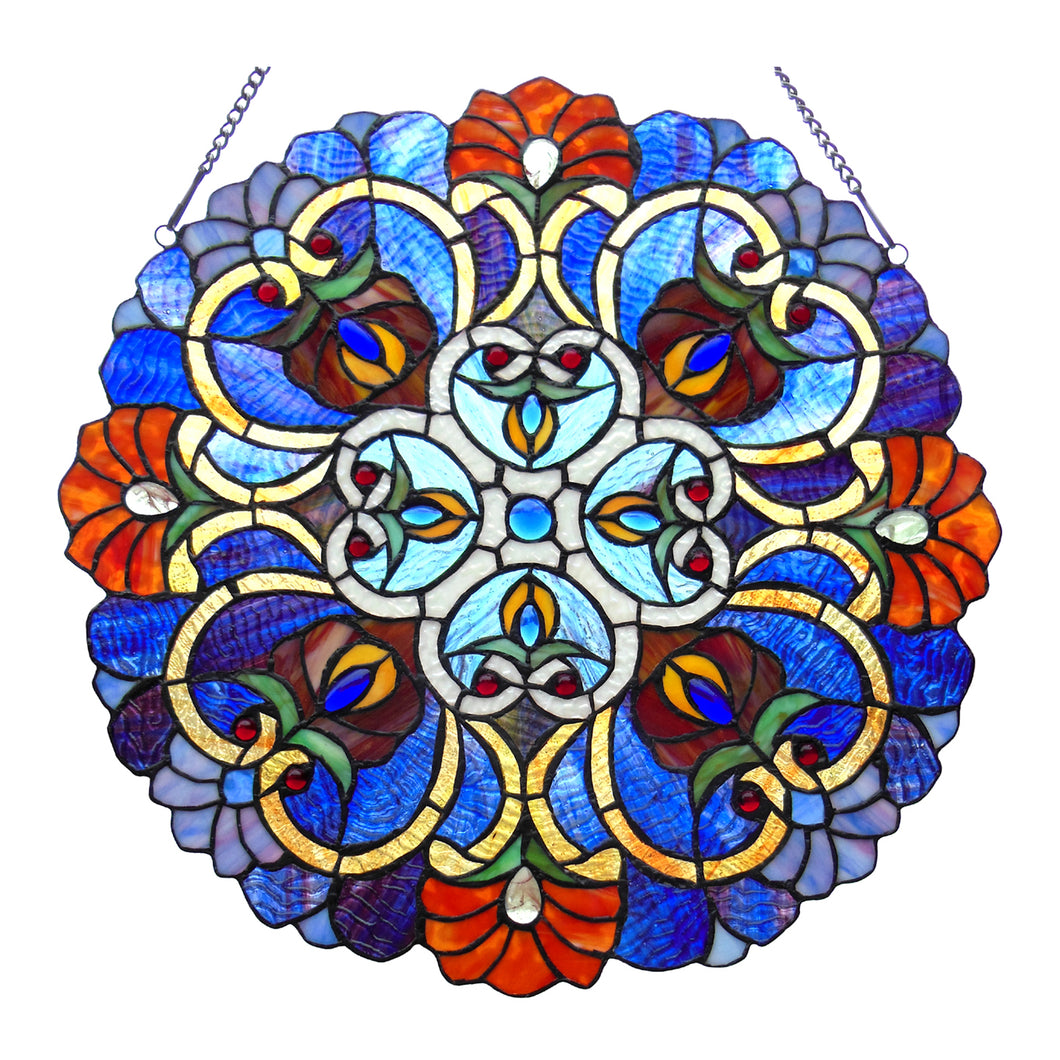 RADIANCE goods Victorian Stained Glass Window Panel 21