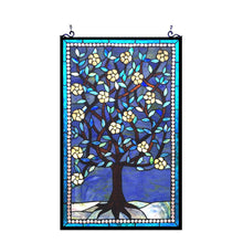 Load image into Gallery viewer, RADIANCE goods Tree of Life Stained Glass Window Panel 20&quot;x32&quot;

