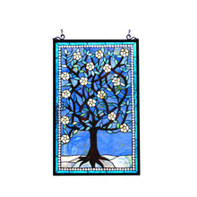 Load image into Gallery viewer, RADIANCE goods Tree of Life Stained Glass Window Panel 20&quot;x32&quot;
