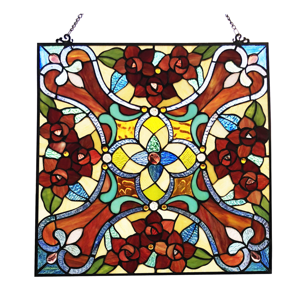 RADIANCE goods Victorian Stained Glass Window Panel 20