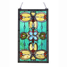 Load image into Gallery viewer, RADIANCE goods Victorian Stained Glass Window Panel 26&quot;x15&quot;

