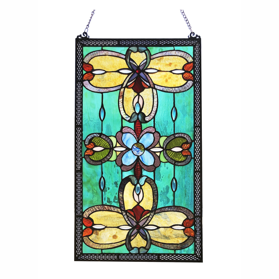RADIANCE goods Victorian Stained Glass Window Panel 26