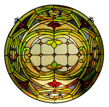 Load image into Gallery viewer, RADIANCE goods Victorian Stained Glass Window Panel 24&quot;x24&quot;

