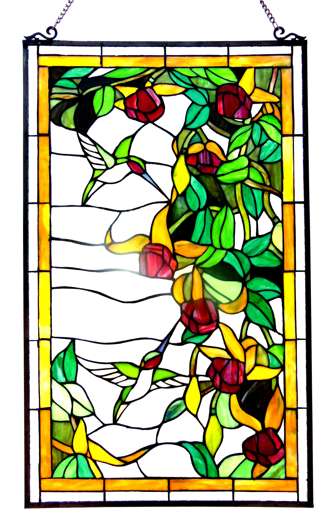 RADIANCE goods Hummingbirds Stained Glass Window Panel 20