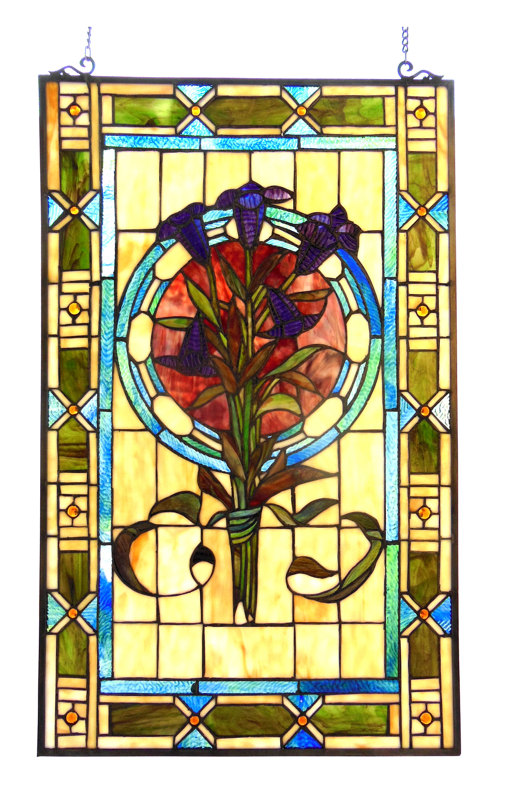 RADIANCE goods Tulips Stained Glass Window Panel 20