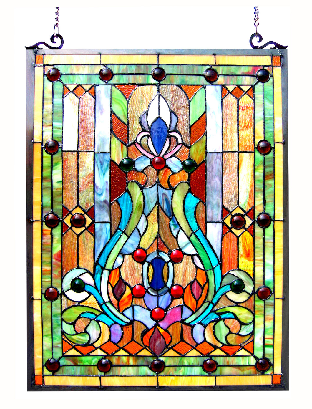 RADIANCE goods Victorian Stained Glass Window Panel 18