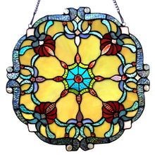 Load image into Gallery viewer, RADIANCE goods Victorian Stained Glass Window Panel 18&quot;x18&quot;
