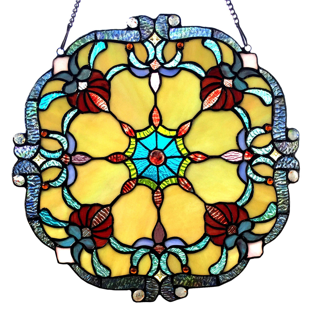 RADIANCE goods Victorian Stained Glass Window Panel 18