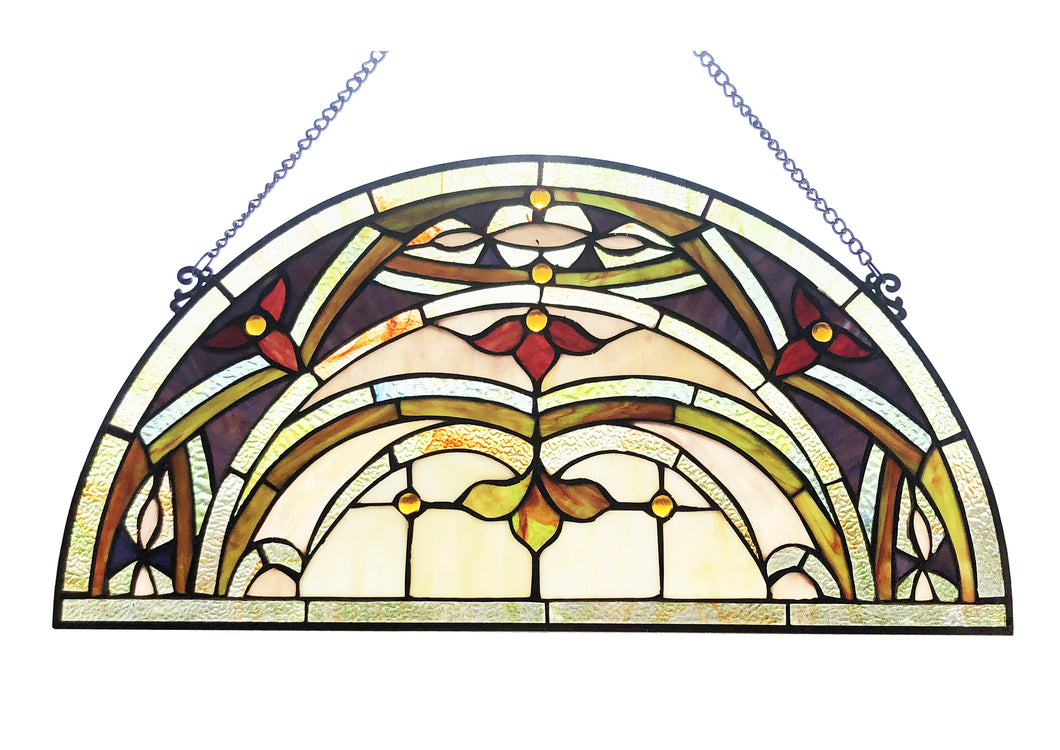 RADIANCE goods Victorian Stained Glass Window Panel 12.5