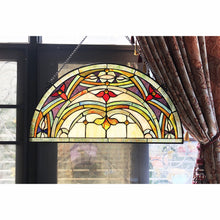 Load image into Gallery viewer, RADIANCE goods Victorian Stained Glass Window Panel 12.5&quot;x24&quot;
