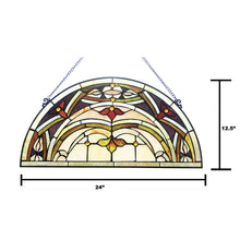 Load image into Gallery viewer, RADIANCE goods Victorian Stained Glass Window Panel 12.5&quot;x24&quot;
