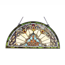 Load image into Gallery viewer, RADIANCE goods Victorian Stained Glass Window Panel 12.5&quot;x24&quot;

