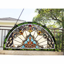 Load image into Gallery viewer, RADIANCE goods Victorian Stained Glass Window Panel 12.5&quot;x24&quot;

