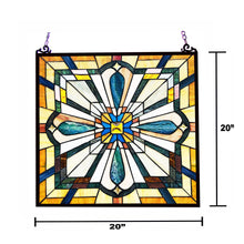 Load image into Gallery viewer, RADIANCE goods Mission Stained Glass Window Panel 20&quot;x20&quot;
