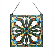 Load image into Gallery viewer, RADIANCE goods Mission-Style Stained Glass Window Panel 20&quot; Wide
