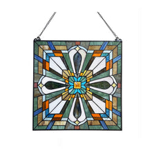 Load image into Gallery viewer, RADIANCE goods Mission-Style Stained Glass Window Panel 20&quot; Wide
