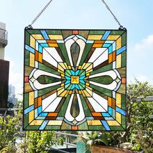 Load image into Gallery viewer, RADIANCE goods Mission-Style Stained Glass Window Panel 20&quot; Wide
