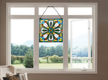 Load image into Gallery viewer, RADIANCE goods Mission-Style Stained Glass Window Panel 20&quot; Wide
