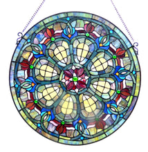 Load image into Gallery viewer, RADIANCE goods Victorian Stained Glass Window Panel 24&quot;x24&quot;
