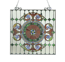 Load image into Gallery viewer, RADIANCE goods Victorian Stained Glass Window Panel 25&quot;x25&quot;
