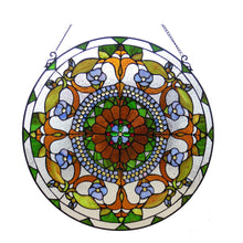 Load image into Gallery viewer, RADIANCE goods Victorian Stained Glass Window Panel 24&quot;x24&quot;
