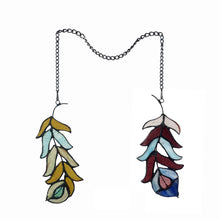 Load image into Gallery viewer, RADIANCE goods Double Feather Tiffany-Style Stained Glass Window Panels 7&quot; Tall
