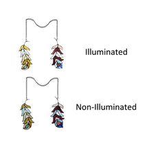 Load image into Gallery viewer, RADIANCE goods Double Feather Tiffany-Style Stained Glass Window Panels 7&quot; Tall
