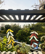 Load image into Gallery viewer, RADIANCE goods Double Feather Tiffany-Style Stained Glass Window Panels 7&quot; Tall
