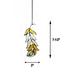 Load image into Gallery viewer, RADIANCE goods Feather Tiffany-Style Stained Glass Window Panel 7&quot; Tall
