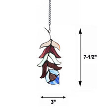 Load image into Gallery viewer, RADIANCE goods Feather Tiffany-Style Stained Glass Window Panel 7&quot; Tall
