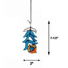 Load image into Gallery viewer, RADIANCE goods Feather Tiffany-Style Stained Glass Window Panel 7&quot; Tall

