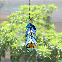 Load image into Gallery viewer, RADIANCE goods Feather Tiffany-Style Stained Glass Window Panel 7&quot; Tall
