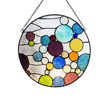 Load image into Gallery viewer, RADIANCE goods Geometric-Style Stained Glass Window Panel 13&quot; Wide
