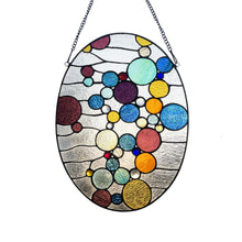 Load image into Gallery viewer, RADIANCE goods Geometric-Style Stained Glass Window Panel 20&quot; Tall
