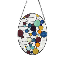 Load image into Gallery viewer, RADIANCE goods Geometric-Style Stained Glass Window Panel 20&quot; Tall
