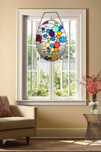 Load image into Gallery viewer, RADIANCE goods Geometric-Style Stained Glass Window Panel 20&quot; Tall
