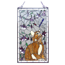 Load image into Gallery viewer, RADIANCE goods Cat Stained Glass Window Panel 18&quot;x31&quot;
