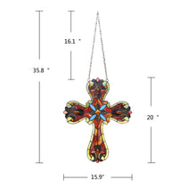 Load image into Gallery viewer, RADIANCE goods Victorian-Style Tiffany-style Stained Glass Window Panel 20&quot; Tall
