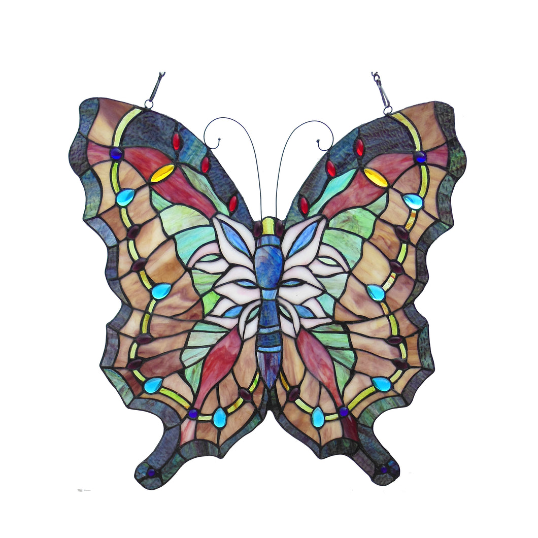 RADIANCE goods Butterfly Stained Glass Window Panel 22