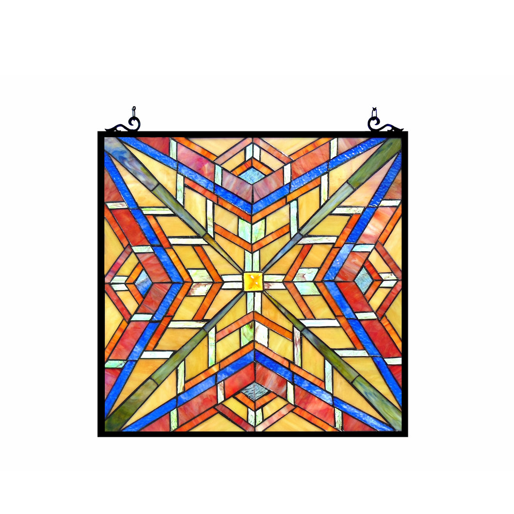 RADIANCE goods Mission Stained Glass Window Panel 24