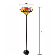 Load image into Gallery viewer, RADIANCE goods Floral 1 Light Torchiere Floor Lamp 15&quot; Shade
