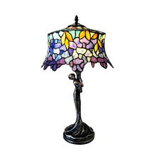 Load image into Gallery viewer, RADIANCE goods Tiffany-Style 1 Light Wisteria Table Lamp 13&quot; Shade
