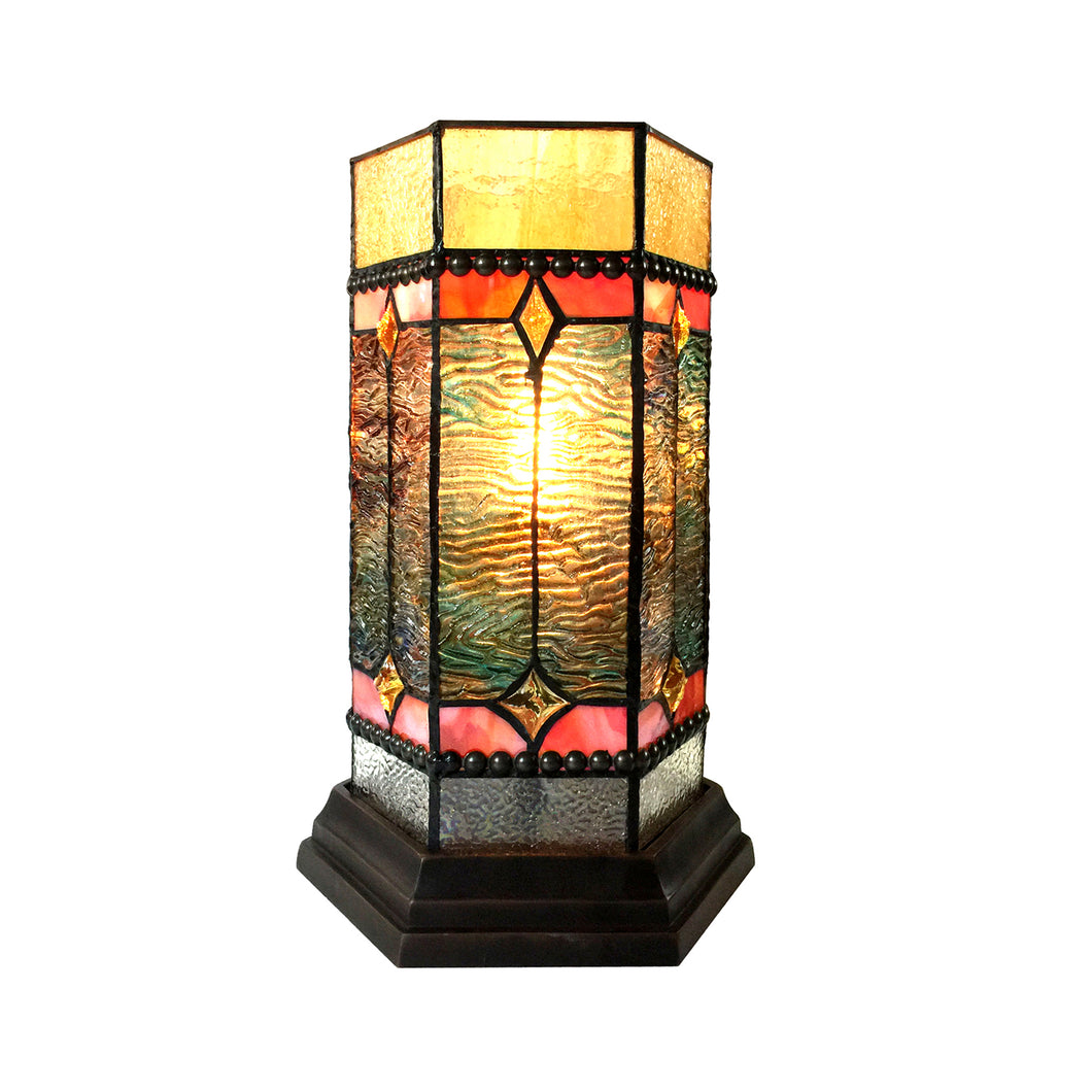 RADIANCE goods Tiffany-Glass 1 Light Mission Table Lamp 14