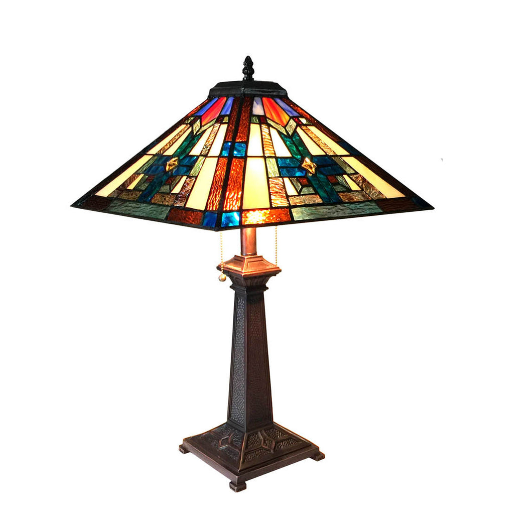 RADIANCE goods Tiffany-Style 2 Light Mission Table Lamp 16