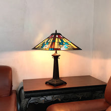 Load image into Gallery viewer, RADIANCE goods Tiffany-Style 2 Light Mission Table Lamp 16&quot; Shade
