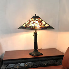 Load image into Gallery viewer, RADIANCE goods Tiffany-Style 2 Light Mission Table Lamp 16&quot; Shade
