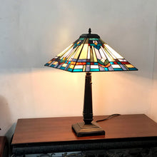 Load image into Gallery viewer, RADIANCE goods Tiffany-Style 2 Light Mission Table Lamp 16&quot; Shade
